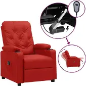 Syfax Fauteuil inclinable électrique Rouge bordeaux Similicuir