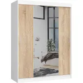 Akord Armoire Coulissante Blanc/Chêne Sonoma 150X60X200