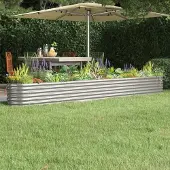 Prolenta Maison Exclusive - Lit surélevé de jardin Acier galvanisé Argenté