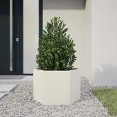 Prolenta Maison Exclusive - Bac à plantes blanc hexagonal 69x60x45 en acier