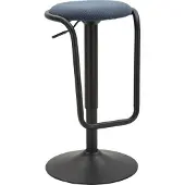 Mauro Ferretti Tabouret de bar modèle Destiny, couleur noire marine, diamètre 41 cm, hauteur réglable de 61 à 83 cm