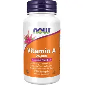 Sonstiges Vitamine A 25000 UI 250 capsules molles Now Foods