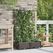 Prolenta Maison Exclusive - Lot de 2 pots de jardin, couleur marron, dimensions 80 x 40 x 126 cm, en plastique PP