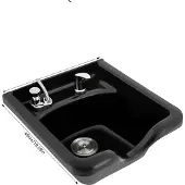 OEM Lavabo pour shampooing, matériau ABS durable, conception mural, noir
