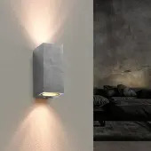 Silamp Applique Murale Argent LED Carrée IP44 double faisceau GU10