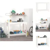 vidaXL Etabli Blanc 110x50x80 cm Pin massif - Etablis