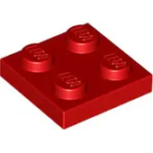 LEGO 50 pièces , pièce c. 3022 en rouge (Red)