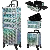 OEM Valise à maquillage, grande capacité, design portable, bleu aquatique