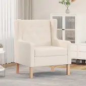Prolenta Maison Exclusive - Fauteuil blanc crème tissu