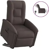 Syfax Fauteuil inclinable électrique marron foncé tissu