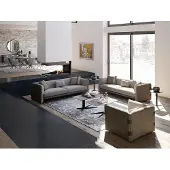 AEA Grau Wohnzimmer Set 7tlg Modern 2x Sofas Dreisitzer Polstermöbel Sessel