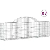 vidaXL Gabions 7 pcs voûtés 200x30x60/80 cm fer galvanisé