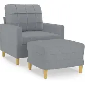 vidaXL Fauteuil avec pouf gris clair 60 cm Tissu