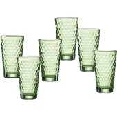 Ritzenhoff & Breker Verre FAVO, 400 ml, vert avec structure en nid d'abeille, conique, résistant au lave-vaisselle, Verres, Vert