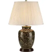 Elstead Lighting Lampe de table en porcelaine Morris noir et or, 1xE27x60W, porcelaine, dimensions : 59x41x19 cm, IP20, Elstead