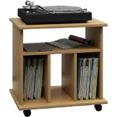 VCM Table latérale en bois | Table basse simple | Rouleaux souples | Dimensions env. H. 59 x W. 60 x D. 45 cm | Table basse enroulable - Tabina