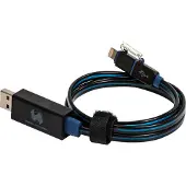RealPower USB A/Lightning 0.75m Noir, Bleu