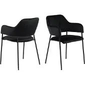 Ebuy24 Lisa Chaise de salle à manger avec accoudoirs, noir.
