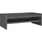 vidaXL Support d'écran Gris 50x24x16 cm Pin massif