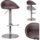Wohnling Tabouret de bar Durable M1 acier inoxydable brossé brun ; WL1.602