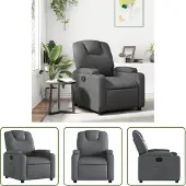 The Living Store fauteuil de relaxation en simili-cuir gris