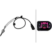 Hella Capteur de température des gaz d'échappement vissé 2 pôles 540 mm câble pour entre autres AUDI A4