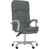 vidaXL Chaise de bureau avec fonction massage Gris foncé Tissu