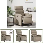 The Living Store Fauteuil Relax Électrique Cappuccino Marron Similicuir