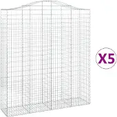 vidaXL Gabions avec arc surélevé 5 pcs. 200x50x220/240cm Fer galvanisé