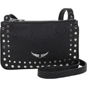 Zadig & Voltaire pour fille. X60616 Sac à bandoulière noir clouté (OSFA), Casuel, Polyuréthane, mode enfantine