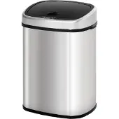 HOMCOM Poubelle automatique avec capteur infrarouge, poubelle de cuisine, couleur argent