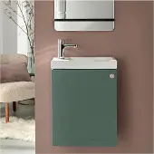 MOB-IN Meuble lave-mains AVA vert de gris + robinet chromé