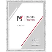 MendeFrames Cadre photo baroque H530 blanc 50x60 cm verre artistique