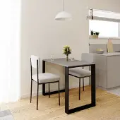 AKKE Light Graphite LOFT Table avec pieds noirs LxlxH : 110x65x75 cm