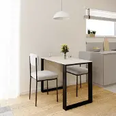 AKKE Blanc Craft LOFT Table avec pieds noirs LxlxH : 70x50x75 cm