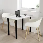 AKKE Table gris clair avec pieds noirs LxlxH : 100x40x74 cm