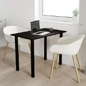 AKKE table wengé avec pieds noirs LxlxH : 60x50x74 cm