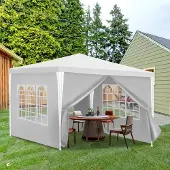 Yakimz Pavillon Camping Tente de réception robuste 3x3m pratique blanc