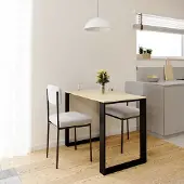 AKKE érable LOFT table avec pieds noirs LxlxH : 70x50x75 cm