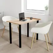 AKKE chêne clair table avec pieds noirs LxlxH : 80x40x74 cm
