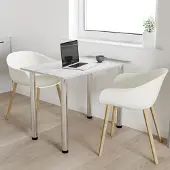 AKKE Table de cuisine en béton avec pieds chromés LxlxH : 100x60x74 cm