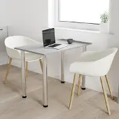 AKKE Light Graphite Table de cuisine avec pieds chromés LxlxH : 70x40x74 cm