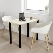 AKKE table en érable avec pieds noirs LxlxH : 70x40x74 cm