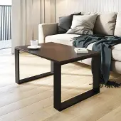 AKKE Table basse wengé avec pieds noirs LxlxH : 65x65x55 cm
