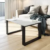 AKKE Table basse gris clair avec pieds noirs LxlxH : 50x50x55 cm