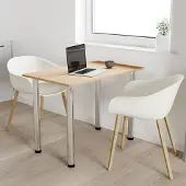 AKKE chêne clair Table de cuisine avec pieds chromés LxlxH : 120x60x74 cm