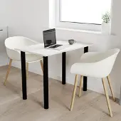 AKKE Blanc Craft Table avec pieds noirs LxlxH : 90x60x74 cm