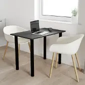 AKKE Table anthracite avec pieds noirs LxlxH : 50x50x74 cm