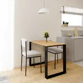 AKKE Bavaria Hêtre LOFT Table avec pieds noirs LxlxH : 90x50x75 cm