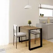 AKKE Bourgogne LOFT Table avec pieds noirs LxlxH : 50x50x75 cm